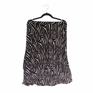 90s Reversible Zebra Print/Floral Patterned Midi Skirt (30" waist unstretched)